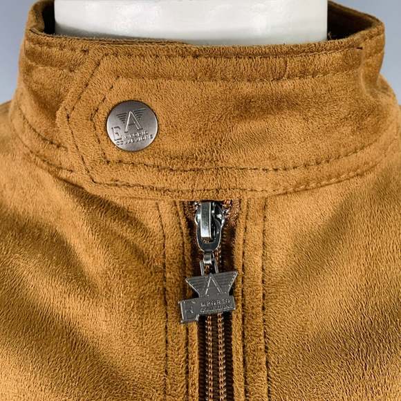 EMPORIO ARMANI Camel Faux Suede Zip Up Jacket - Picture 2 of 7